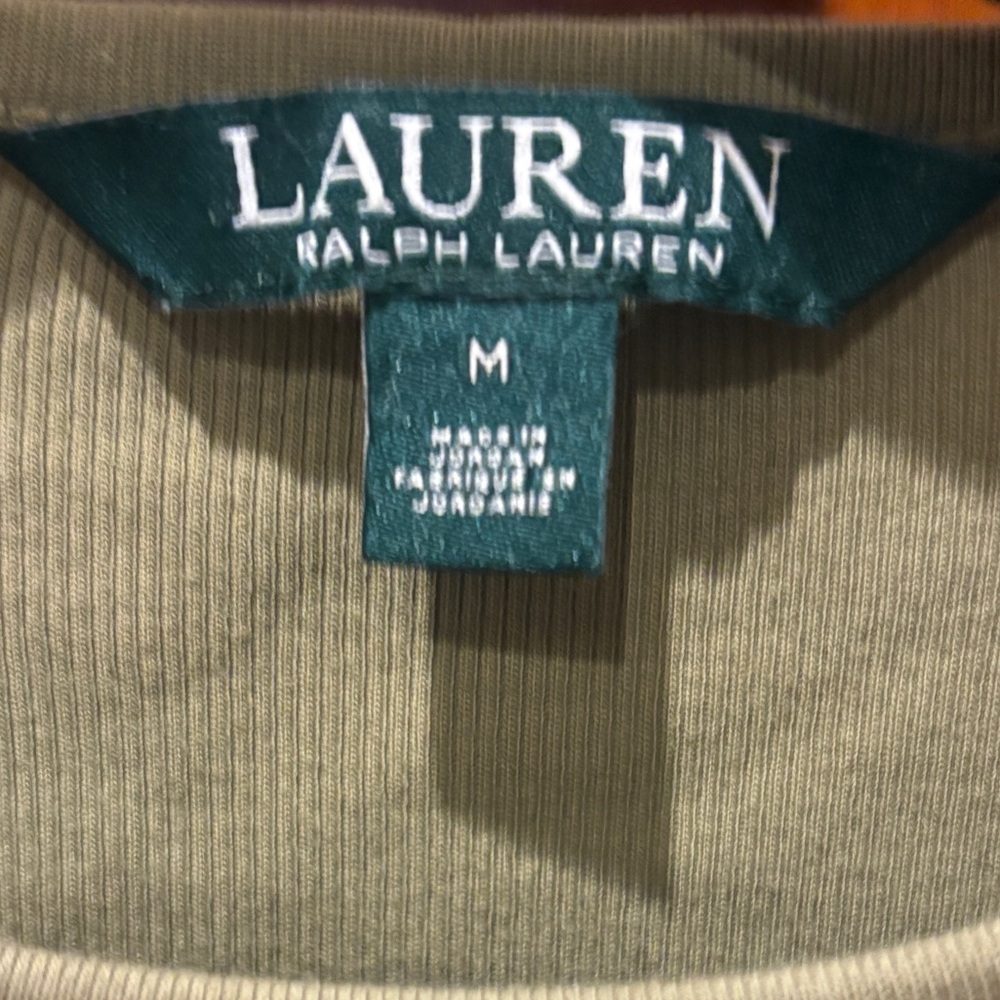 Lauren Ralph Lauren Ribbed Long Sleeve Crewneck Top W/Shoulder Zipper Detailing - Picture 5 of 9